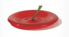 Koziol Designer Fruit Bowl Big Apple Plastic Tray with Stem Handle Red and Green