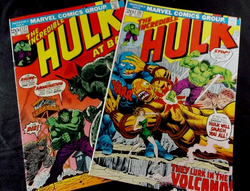 Hulk lot of 2  FN 6.0 170, 171 Rhino app vintage Marvel Comics 1973