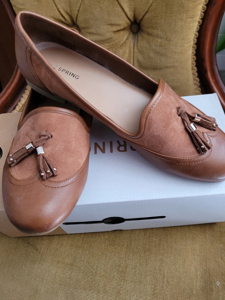 Call It Spring Ladies Tan Suede & Leather Ballerina,flats,Size 8 (41) BNIB - Image 2 of 4