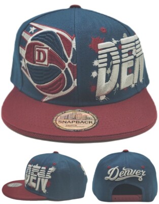 Denver New Leader Splash DEN Basketball Nuggets Blue Red Era Snapback Hat Cap