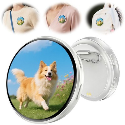 Electronic Badge,Digital Badge,Smart E-Badge LED Anime Pin with HD Touchscreen