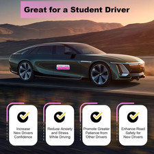 4 Pack Student Driver Sticker Magnet for Car Reflective Magnetic New Drivers ...