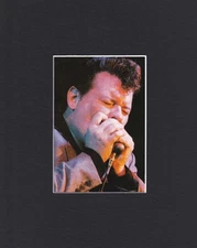 8X10" Matted Print Picture Blues Musician: James Harman, Blues Harp