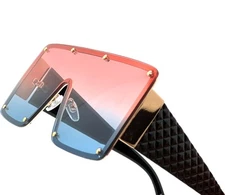 Colorful Shades Spring Summer Bold Women Fashion Sunglasses Cover Face Female