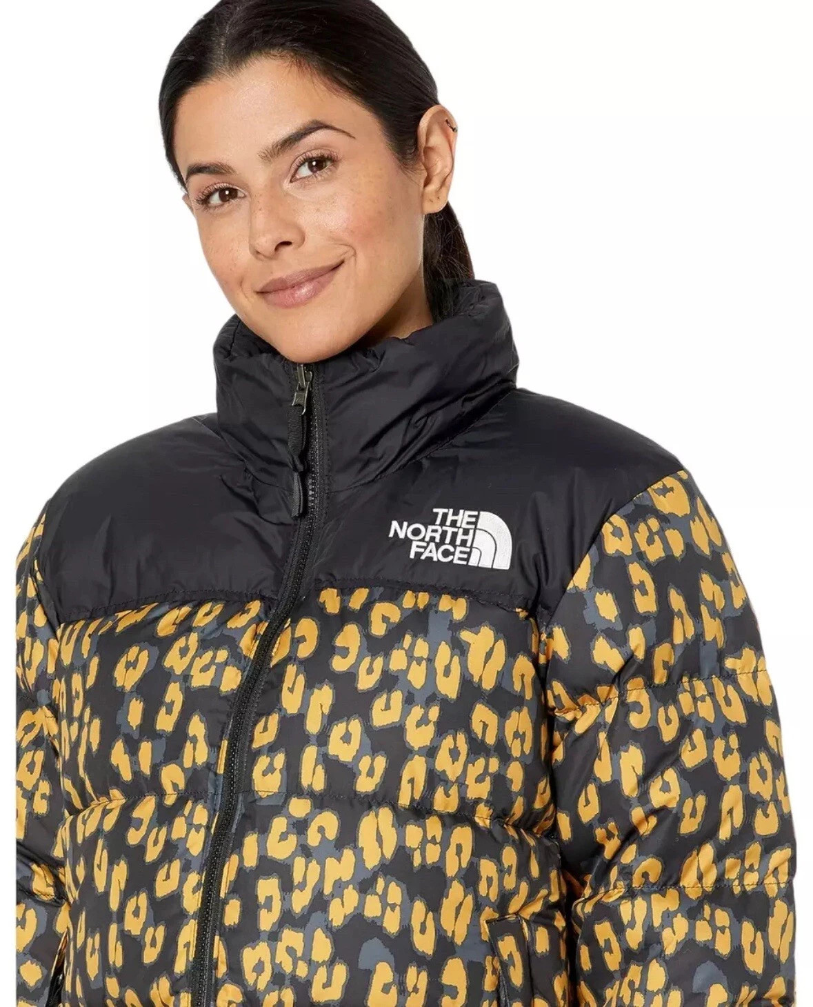 THE NORTH FACE 1996 RETRO NUPTSE Down Jacket Puffer Leopard Print Women's XS image 4