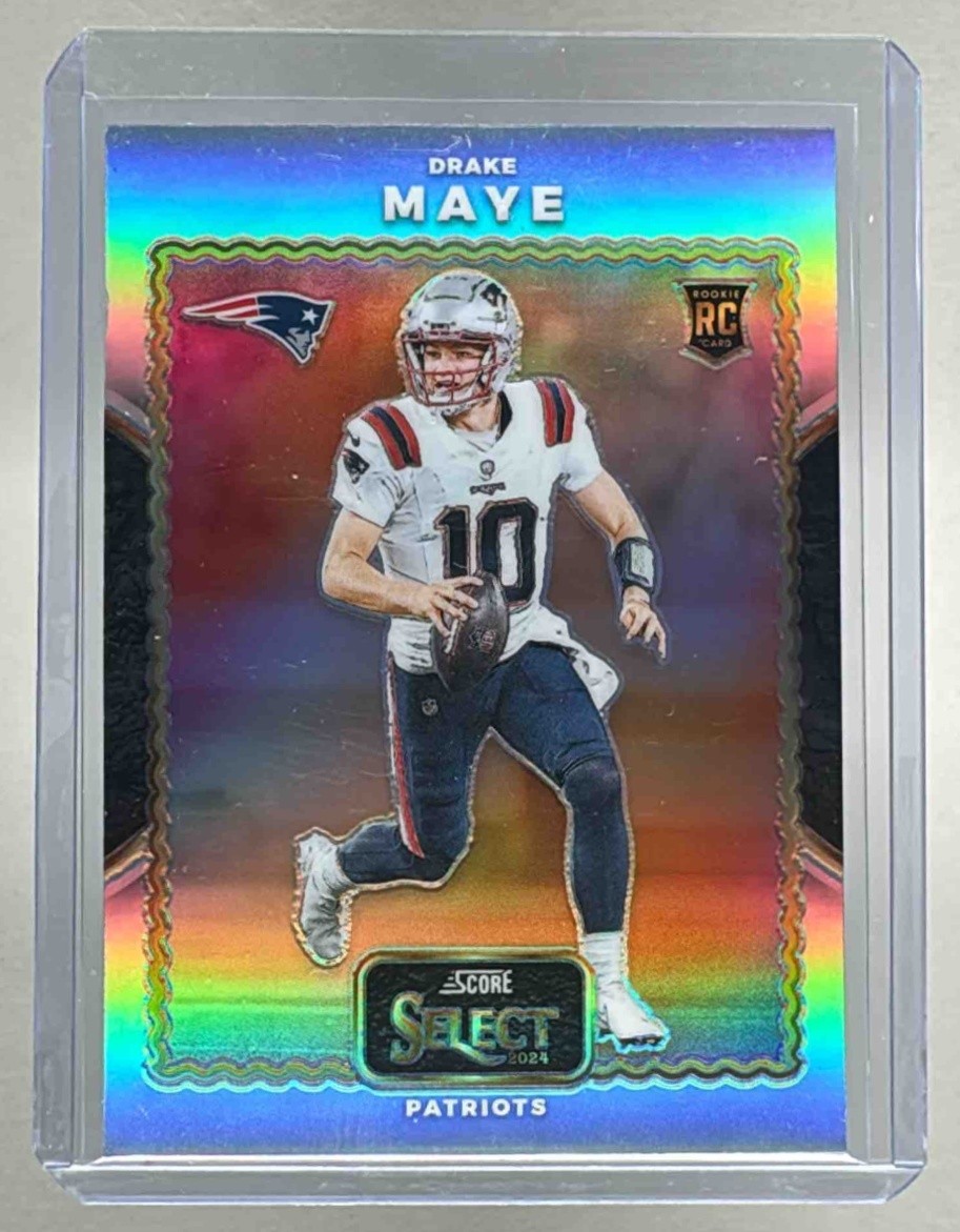 Drake Maye 2024 Panini Select #22 Silver Prizm Score Throwback Rookie RC