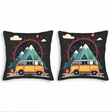 Set of 2 18x18in Throw Pillow Covers - Vibrant Adventure Design 