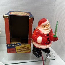 VINTAGE 50s ROYALITE LIGHTED PLASTIC SANTA CL...
