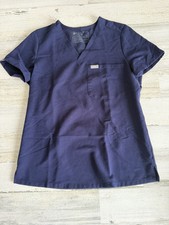 FIGS Shirt Women XS Blue Catarina Short Sleeve V-Neck Technical Collection Scrub