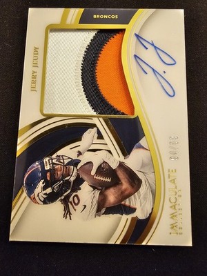 2023 Immaculate Jerry Jeudy Tri Color Premium Patch Autograph /99 PP-JJE Broncos