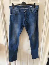 Replay Max Titanium Men’s Jeans W36 L34 Blue Stretch Denim