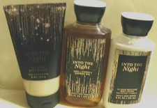 Bath & Body Works INTO THE NIGHT body lotion, shower gel & glowing body scrub