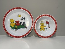 Vintage Childs Dish Bowl ABC 123 Bears At Play Selandia Pat Wong '85 Melamine