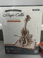 ROKR Magic Cello Mechanical Music Box 3D Wooden Puzzle Model Kit Stem Project