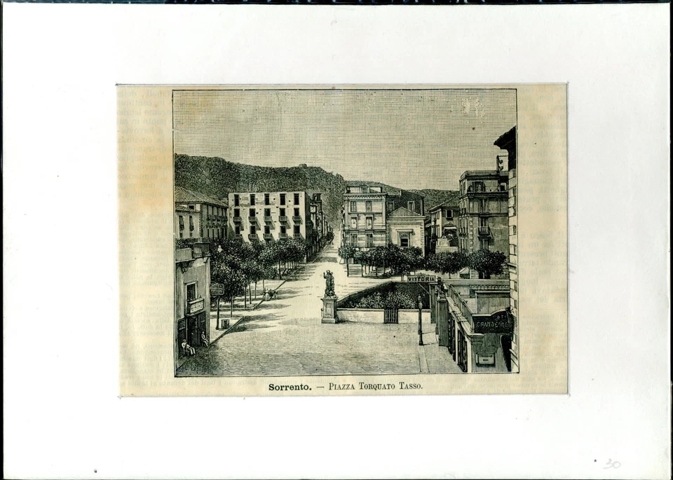 SORRENTO-ANTICA STAMPA ORIGINALE '800 in PASSEPARTOUT - Immagine 2 di 2