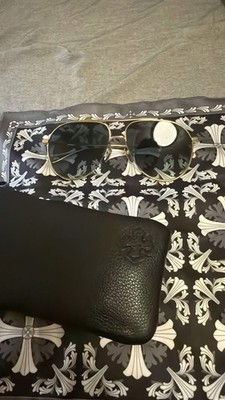CHROME HEARTS STEPPIN BLU SUNGLASSES RARE GOLD AVIATOR GRADIENT BUE