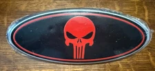 Red Punisher Skull Front Grill Tailgate Emblem for F150 F250 Edge Ranger