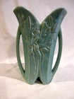 McCoy 1940's Pottery 10" Butterfly Vase-Aqua