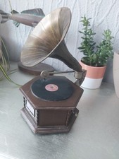 Old Retro Tin Metal Gramophone Money Box Money Tin Harmony Record Player
