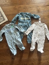 Carter s Newborn Sleeper Bundle 3 Footed Zip Pajamas Baby Boy 0-3 6 Mo NEW