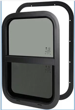 NOVINO RV Window Cargo Trailer, 15"W x 22"H Replacement Sliding Window Trim Ring