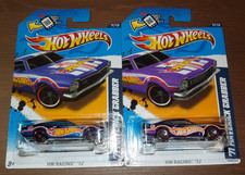 2X - 2012 Hot Wheels HW Racing - '71 Ford Maverick Grabber Blue & Purple Redline
