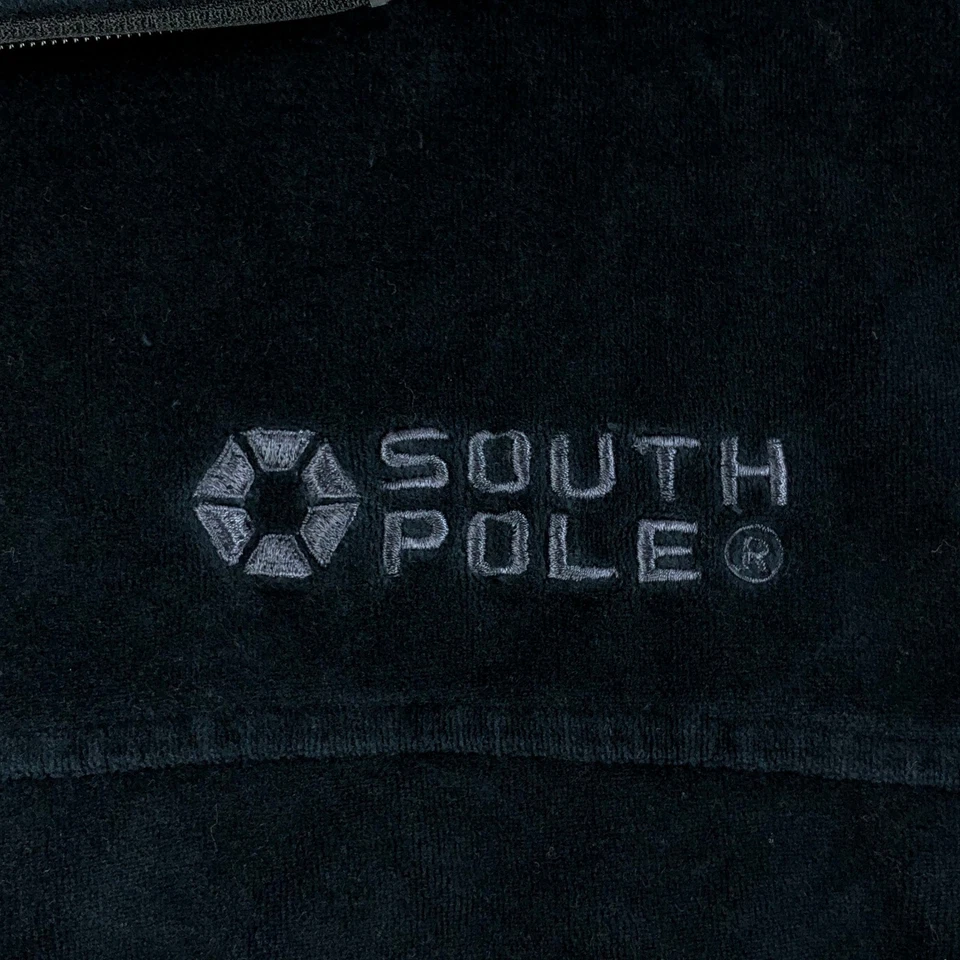 Southpole 轨道夹克男式 XL 蓝色丝绒全拉链休闲装 — 第 4/4 张图片