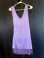 DSPLAY PURPLE FLAPPER MINI DRESS SIZE MED