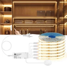 LED Under Cabinet Lighting Kit 6PCS 12V COB LED Strip Lights with 36W Adapter