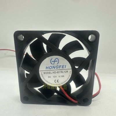 1 PCS  HONGFEI  Fan HD-6015L12R DC12V 0.15A 6CM  6015 2 WIRE cooling fan &ex