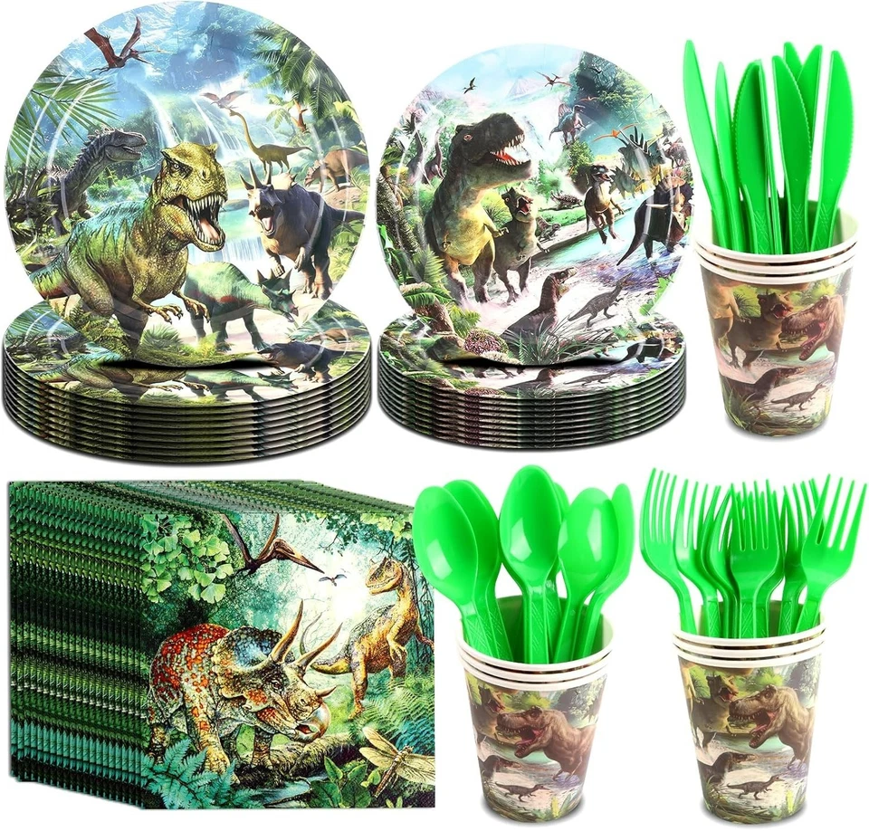恐龙生日装饰,恐龙主题派对用品和装饰套装包括 — 第 4/4 张图片