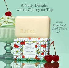 BEEKMAN 1802 NEW SCENT PISTACHIO & DARK CHERRY 9 oz Goats Milk Soap Free Ship