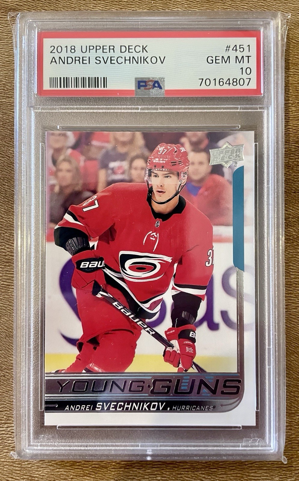 2018-19 Upper Deck Series 2 #451 Andrei Svechnikov Young Guns PSA 10 Gem Mint