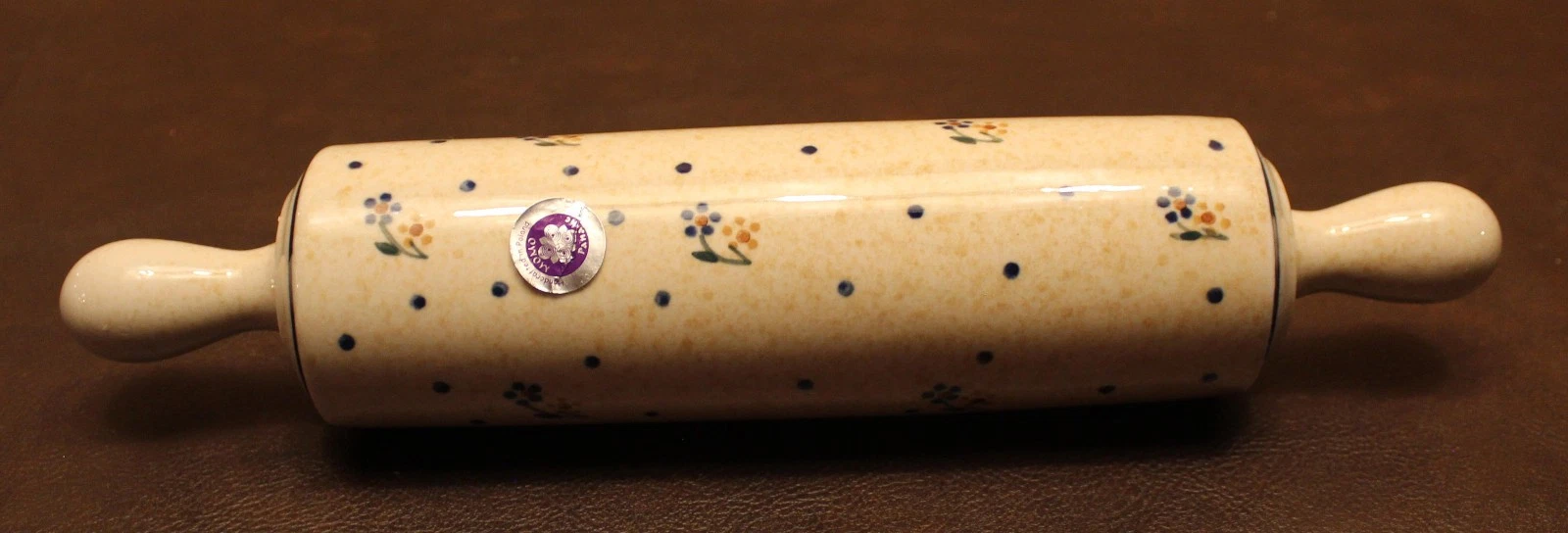 Polish Pottery Rolling Pin – 12" Long - Boleslawiec MOMO Panache NEW/Tagged