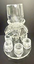Karshi Original Vintage Clear Crystal Shabbat Kiddush Wine Fountain 8.5" High