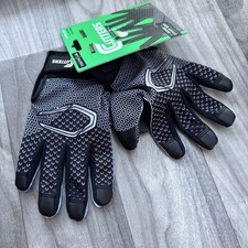 Cutters Football Game Day Receiver Gloves Black Fade Youth L/XL Sticky Grip NWT