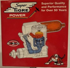 Vintage Super Tigre GS45 ABC R/C Engine With Muffler  Glow Plug SUPG0150 NOB 