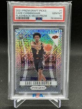 2021-22 Panini Prizm Draft Picks Cade Cunningham #1 Flashback Mojo /25 PSA 10