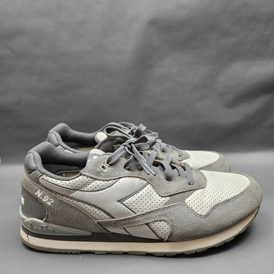 Diadora N.92 Shoes Mens Size 12 Gray Suede Running Walking Athletic Sneakers