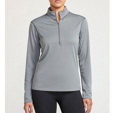 Womens Patagonia Capilene 3 Midweight 1/4 Zip Pullover size Large grey stripe