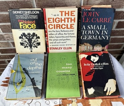 Lot of 6 Spy Crime Mystery Novels Vintage Hardcover DJ 1960 s Some Rare