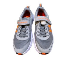 Under Armour Kids Shoes Gray Orange Running Sneakers Hook and Loop Size 3Y