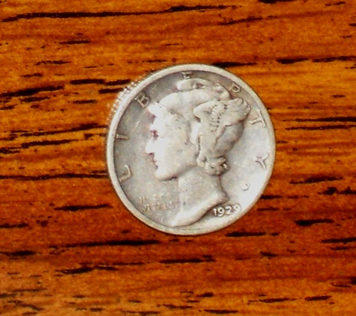 1929  SILVER MERCURY DIME - GRADES "FINE"