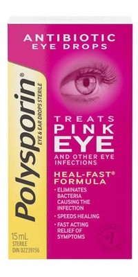 POLYSPORIN Antibiotic Pink Eye Eye Drops Relief Treatment Formula 15ml-10/2026