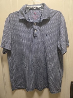 TailorByrd Men's Blue Polo Shirt Diamond Navy Size Large short sleeve Stylish
