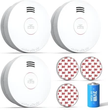 NEW Arrival SITERWELL Compact 10 Year Battery Powered Smoke Detector 3 Pack
