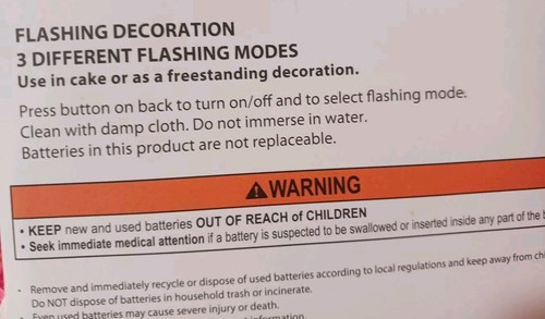 Flashing Happy Birthday Cake Topper Decoration Changes Colors NEW IN PACKAGING - Picture 4 of 6