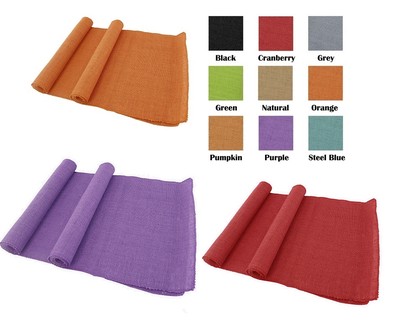 Colorful Burlap Table Runner from BambooMN