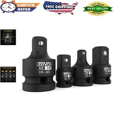 4-Piece Impact Socket Adapter Reducer Set 1/4" 3/8" 1/2" Chrome Moly Steel