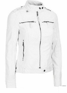 white colour leather jacket
